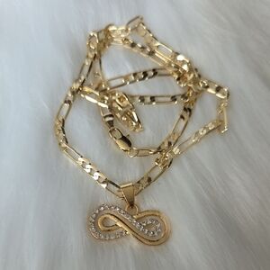 Gold Infinity Pendant Necklace,Gold plated, excellent quality, daily use